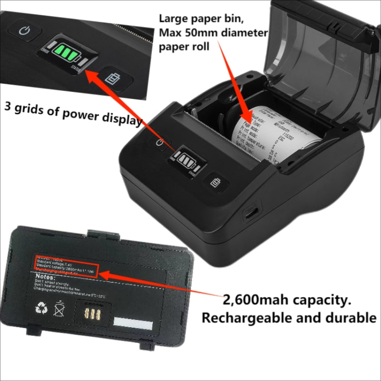 Stampante termica portatile BT-802 USB-C Bluetooth 80mm