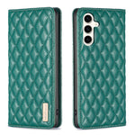 Custodia per telefono con flip magnetico in pelle a reticolo diamantato, For Samsung Galaxy S24 FE 5G