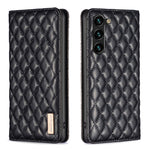 Custodia per telefono con flip magnetico in pelle a reticolo diamantato, For Galaxy S26 FE 5G, For Samsung Galaxy S25 5G, For Samsung Galaxy S25+ 5G, For Samsung Galaxy S25 Ultra 5G