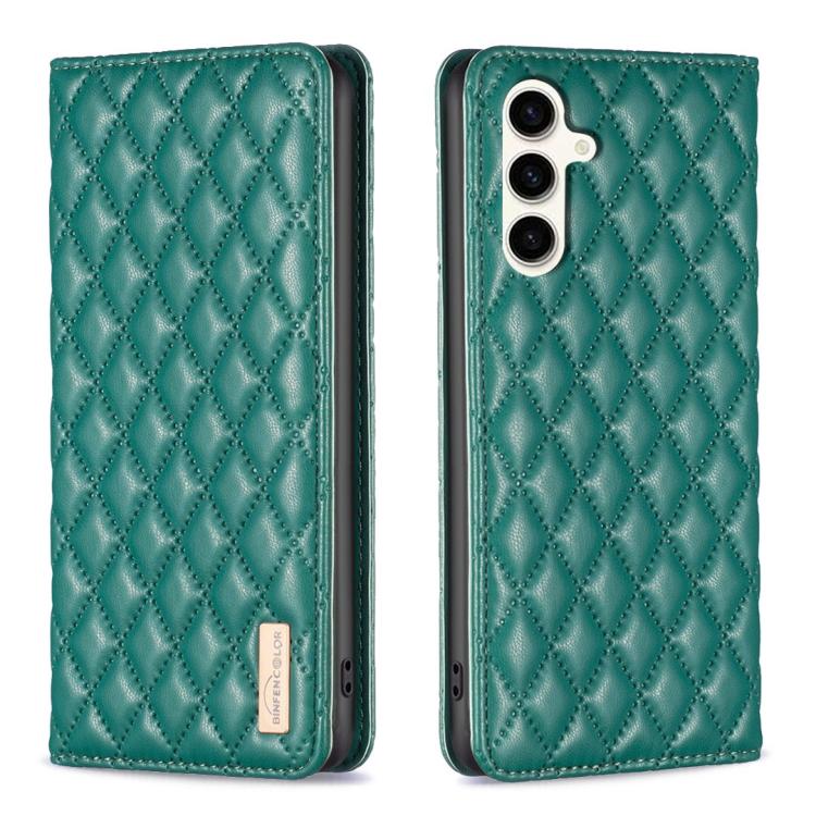 Custodia per telefono con flip magnetico in pelle a reticolo diamantato, For Galaxy S26 FE 5G, For Samsung Galaxy S25 5G, For Samsung Galaxy S25+ 5G, For Samsung Galaxy S25 Ultra 5G