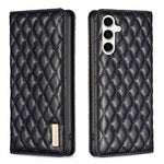 Custodia per telefono con flip magnetico in pelle a reticolo diamantato, For Galaxy S26 FE 5G, For Samsung Galaxy S25 5G, For Samsung Galaxy S25+ 5G, For Samsung Galaxy S25 Ultra 5G