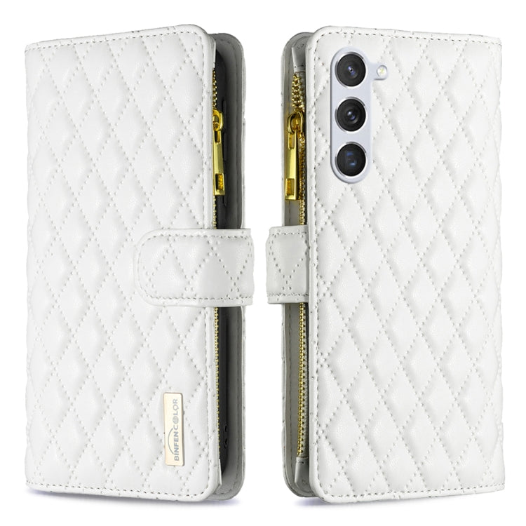 Custodia per telefono in pelle con cerniera a reticolo diamantato, For Galaxy S26 FE 5G, For Samsung Galaxy S25 5G, For Samsung Galaxy S25+ 5G, For Samsung Galaxy S25 Ultra 5G