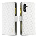 Custodia per telefono in pelle con cerniera a reticolo diamantato, For Galaxy S26 FE 5G, For Samsung Galaxy S25 5G, For Samsung Galaxy S25+ 5G, For Samsung Galaxy S25 Ultra 5G