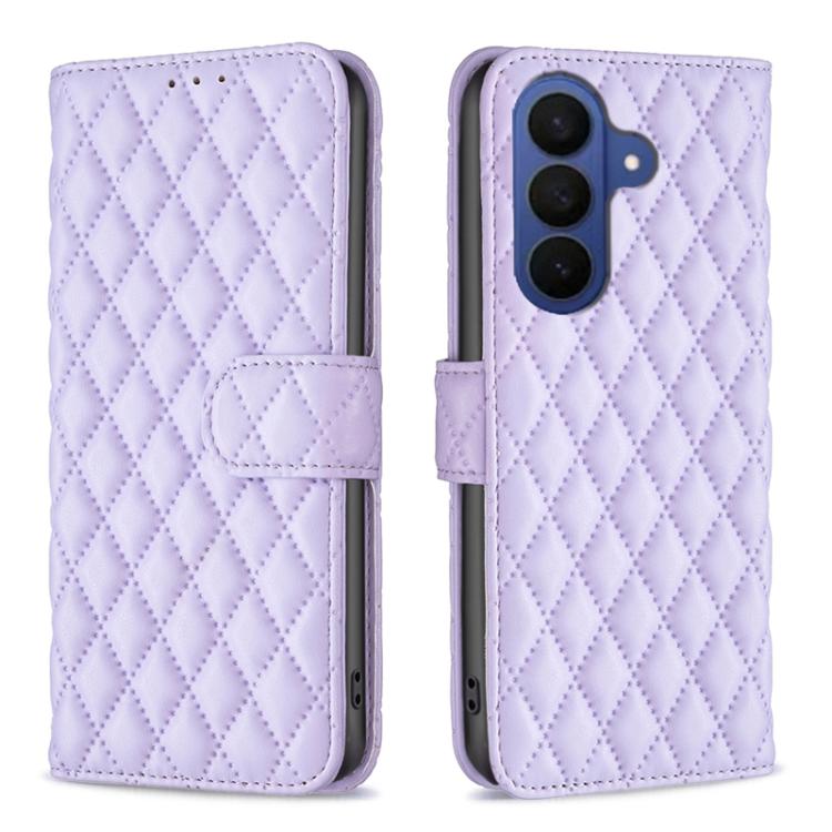 Custodia per telefono in pelle con portafoglio a reticolo diamantato, For Galaxy S26 FE 5G, For Samsung Galaxy S26+ 5G, For Samsung Galaxy S26 Ultra 5G, For Samsung Galaxy S26 5G