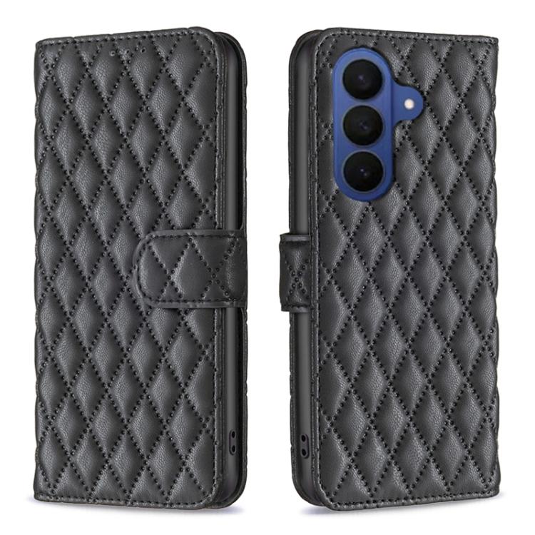 Custodia per telefono in pelle con portafoglio a reticolo diamantato, For Galaxy S26 FE 5G, For Samsung Galaxy S26+ 5G, For Samsung Galaxy S26 Ultra 5G, For Samsung Galaxy S26 5G