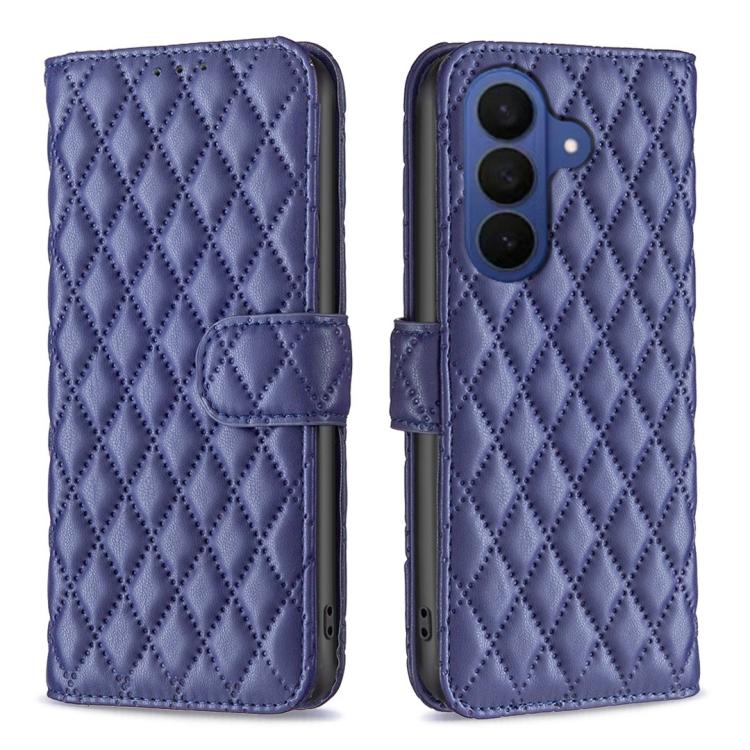 Custodia per telefono in pelle con portafoglio a reticolo diamantato, For Galaxy S26 FE 5G, For Samsung Galaxy S26+ 5G, For Samsung Galaxy S26 Ultra 5G, For Samsung Galaxy S26 5G