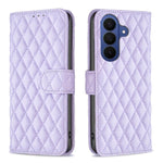 Custodia per telefono in pelle con portafoglio a reticolo diamantato, For Galaxy S26 FE 5G, For Samsung Galaxy S26+ 5G, For Samsung Galaxy S26 Ultra 5G, For Samsung Galaxy S26 5G