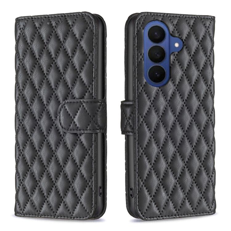 Custodia per telefono in pelle con portafoglio a reticolo diamantato, For Galaxy S26 FE 5G, For Samsung Galaxy S26+ 5G, For Samsung Galaxy S26 Ultra 5G, For Samsung Galaxy S26 5G