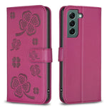 Custodia per telefono in pelle goffrata a quattro foglie, For Galaxy S26 FE 5G, For Samsung Galaxy S25 Edge 5G, For Samsung Galaxy S25 Ultra 5G, For Samsung Galaxy S24 FE 5G