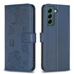 Custodia per telefono in pelle goffrata a quattro foglie, For Galaxy S26 FE 5G, For Samsung Galaxy S25 Edge 5G, For Samsung Galaxy S25 Ultra 5G, For Samsung Galaxy S24 FE 5G