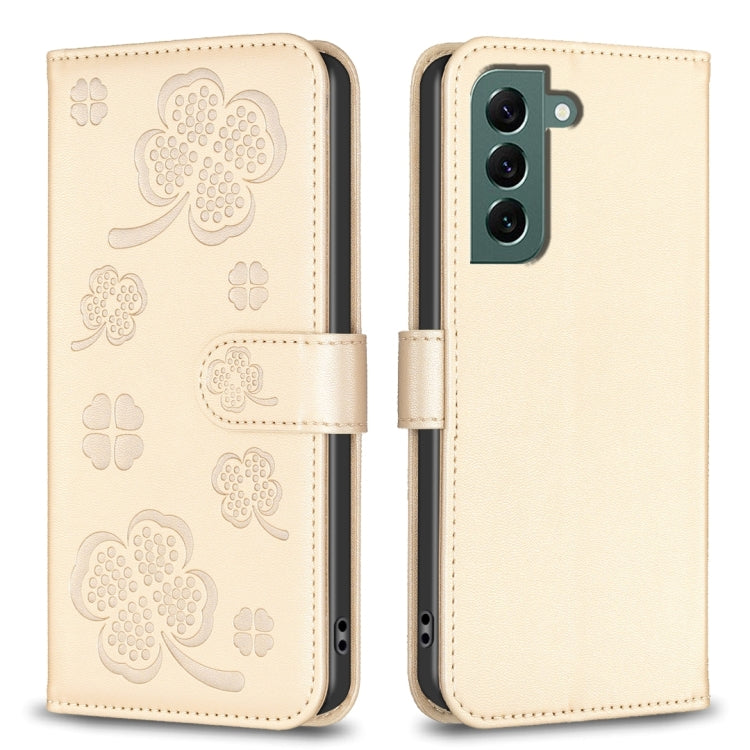 Custodia per telefono in pelle goffrata a quattro foglie, For Galaxy S26 FE 5G, For Samsung Galaxy S25 Edge 5G, For Samsung Galaxy S25 Ultra 5G, For Samsung Galaxy S24 FE 5G