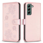 Custodia per telefono in pelle goffrata a quattro foglie, For Galaxy S26 FE 5G, For Samsung Galaxy S25 Edge 5G, For Samsung Galaxy S25 Ultra 5G, For Samsung Galaxy S24 FE 5G
