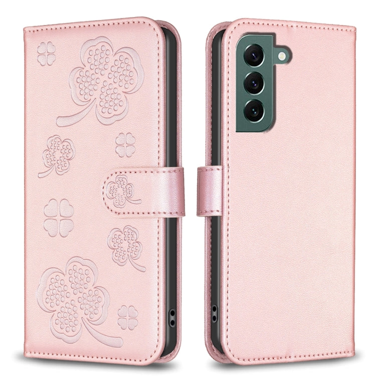 Custodia per telefono in pelle goffrata a quattro foglie, For Galaxy S26 FE 5G, For Samsung Galaxy S25 Edge 5G, For Samsung Galaxy S25 Ultra 5G, For Samsung Galaxy S24 FE 5G