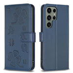Custodia per telefono in pelle goffrata a quattro foglie, For Galaxy S26 FE 5G, For Samsung Galaxy S25 Edge 5G, For Samsung Galaxy S25 Ultra 5G, For Samsung Galaxy S24 FE 5G