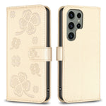 Custodia per telefono in pelle goffrata a quattro foglie, For Galaxy S26 FE 5G, For Samsung Galaxy S25 Edge 5G, For Samsung Galaxy S25 Ultra 5G, For Samsung Galaxy S24 FE 5G