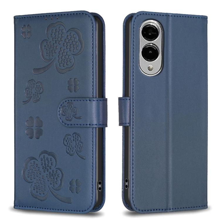 Custodia per telefono in pelle goffrata a quattro foglie, For Galaxy S26 FE 5G, For Samsung Galaxy S25 Edge 5G, For Samsung Galaxy S25 Ultra 5G, For Samsung Galaxy S24 FE 5G