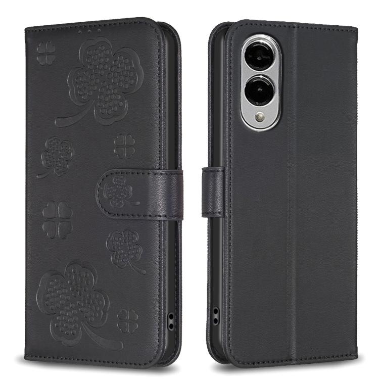 Custodia per telefono in pelle goffrata a quattro foglie, For Galaxy S26 FE 5G, For Samsung Galaxy S25 Edge 5G, For Samsung Galaxy S25 Ultra 5G, For Samsung Galaxy S24 FE 5G