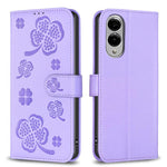 Custodia per telefono in pelle goffrata a quattro foglie, For Galaxy S26 FE 5G, For Samsung Galaxy S25 Edge 5G, For Samsung Galaxy S25 Ultra 5G, For Samsung Galaxy S24 FE 5G