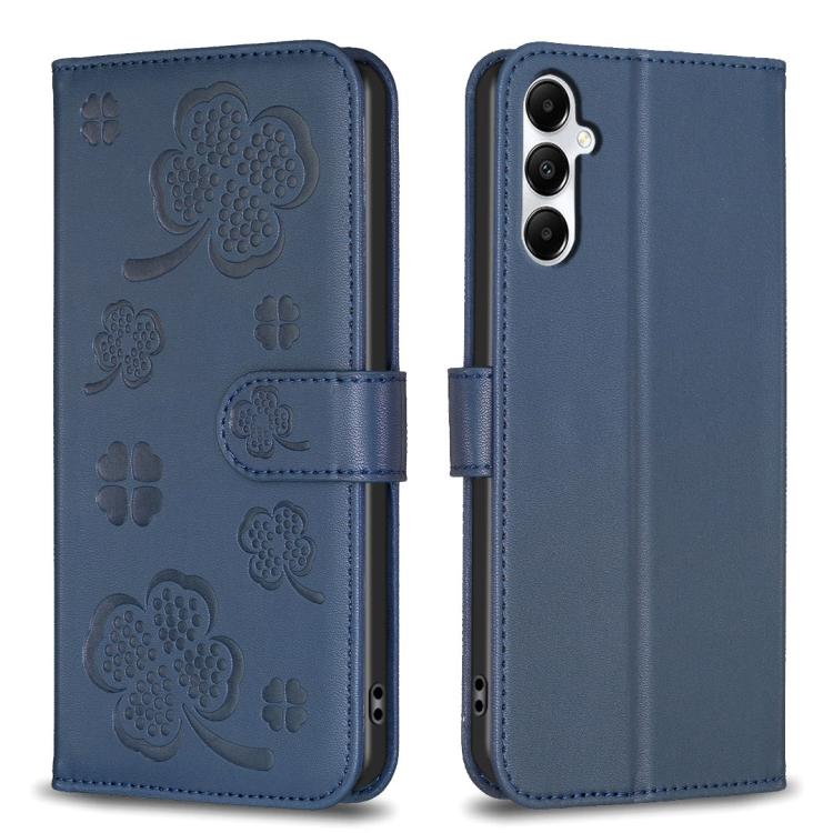 Custodia per telefono in pelle goffrata a quattro foglie, For Galaxy S26 FE 5G, For Samsung Galaxy S25 Edge 5G, For Samsung Galaxy S25 Ultra 5G, For Samsung Galaxy S24 FE 5G