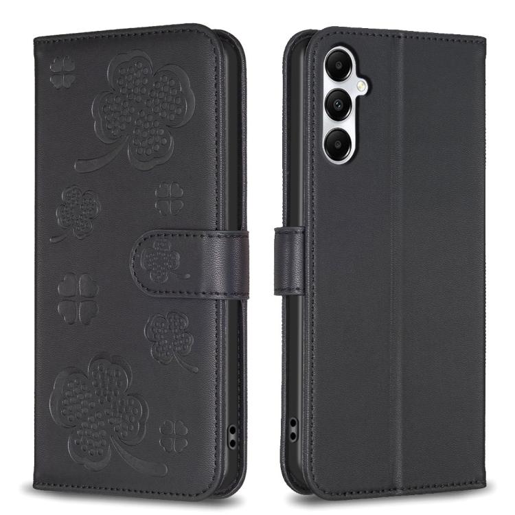Custodia per telefono in pelle goffrata a quattro foglie, For Galaxy S26 FE 5G, For Samsung Galaxy S25 Edge 5G, For Samsung Galaxy S25 Ultra 5G, For Samsung Galaxy S24 FE 5G