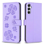 Custodia per telefono in pelle goffrata a quattro foglie, For Galaxy S26 FE 5G, For Samsung Galaxy S25 Edge 5G, For Samsung Galaxy S25 Ultra 5G, For Samsung Galaxy S24 FE 5G