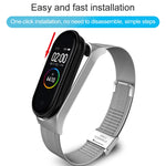 Per cinturino di ricambio in metallo milanese Xiaomi Mi Band 4/3, Silver, Black, Rose Gold, Rose Pink, Black Red, Black Green, Pink, Colorful, Green, Pearlescent Blue, Blue, Purple, Red