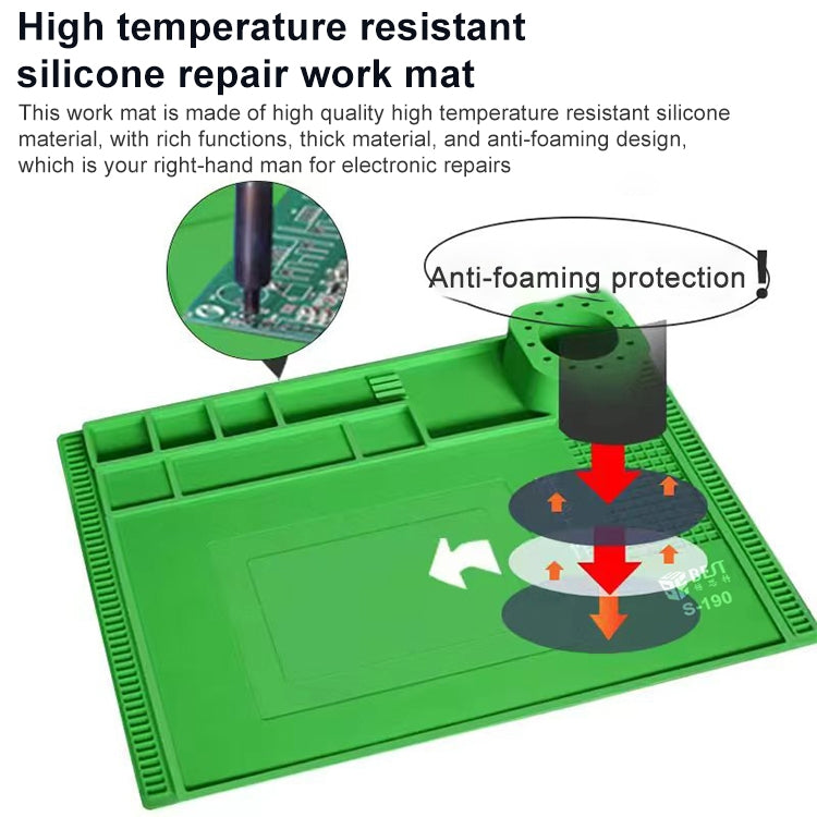 BEST S-190 Cuscinetto per banco da lavoro in silicone resistente alle alte temperature