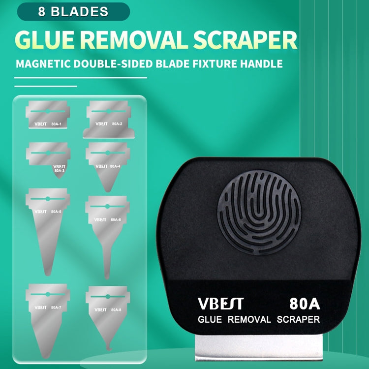 BEST VBST-80A 8 in 1 Multi-Purpose Stainless Steel Double-Sided Magnetic Glue Remover Scraper Set