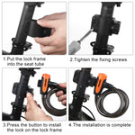 Lucchetto antifurto portatile per bicicletta Lucchetto per cavo in acciaio con telaio di blocco, A Style 100cm Black, A Style 120cm Black, B Style 100cm Black, B Style 120cm Black, B Style 150cm Black