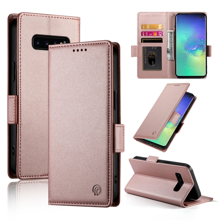 Custodia per telefono in pelle smerigliata magnetica con fibbia laterale, For Samsung Galaxy S10+, For Samsung Galaxy S10