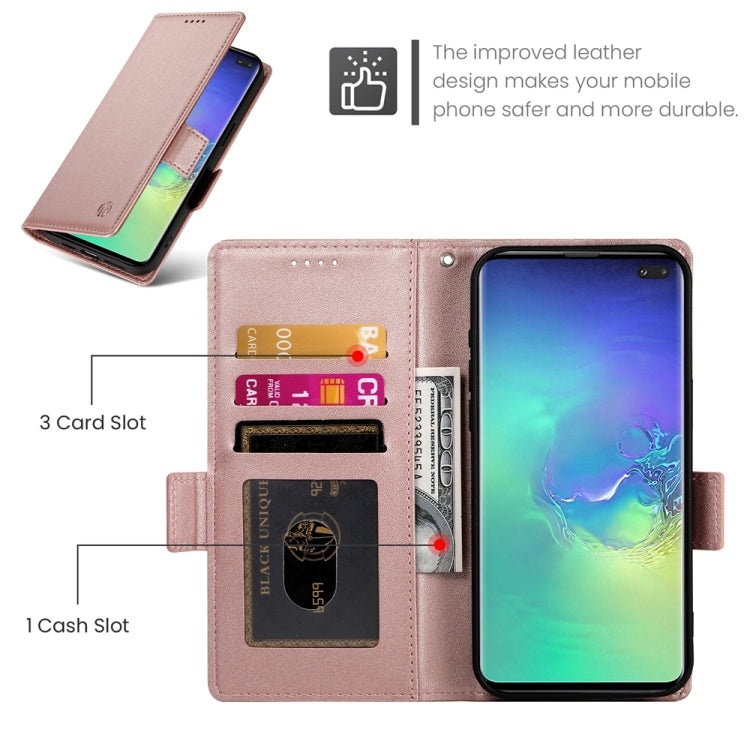 Custodia per telefono in pelle smerigliata magnetica con fibbia laterale, For Samsung Galaxy S10+, For Samsung Galaxy S10
