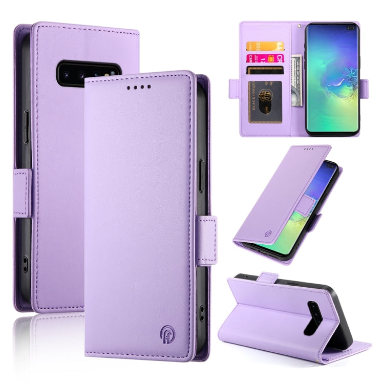 Custodia per telefono in pelle smerigliata magnetica con fibbia laterale, For Samsung Galaxy S10+, For Samsung Galaxy S10