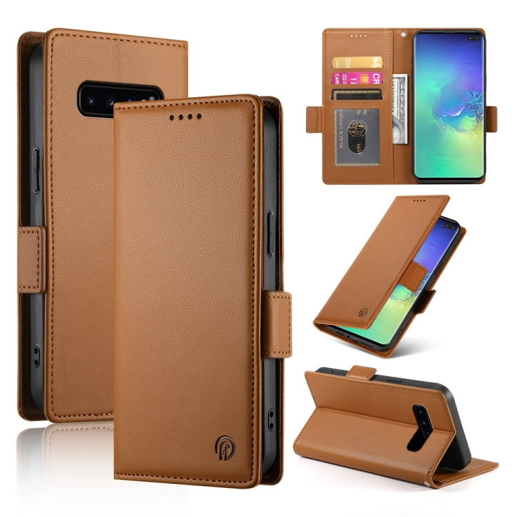 Custodia per telefono in pelle smerigliata magnetica con fibbia laterale, For Samsung Galaxy S10+, For Samsung Galaxy S10