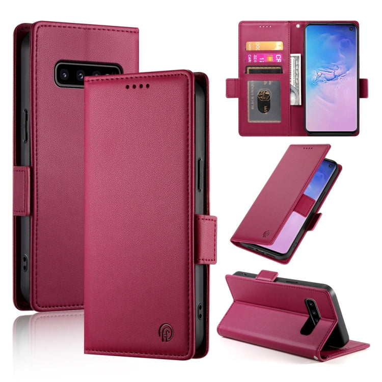 Custodia per telefono in pelle smerigliata magnetica con fibbia laterale, For Samsung Galaxy S10+, For Samsung Galaxy S10