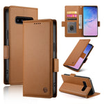Custodia per telefono in pelle smerigliata magnetica con fibbia laterale, For Samsung Galaxy S10+, For Samsung Galaxy S10