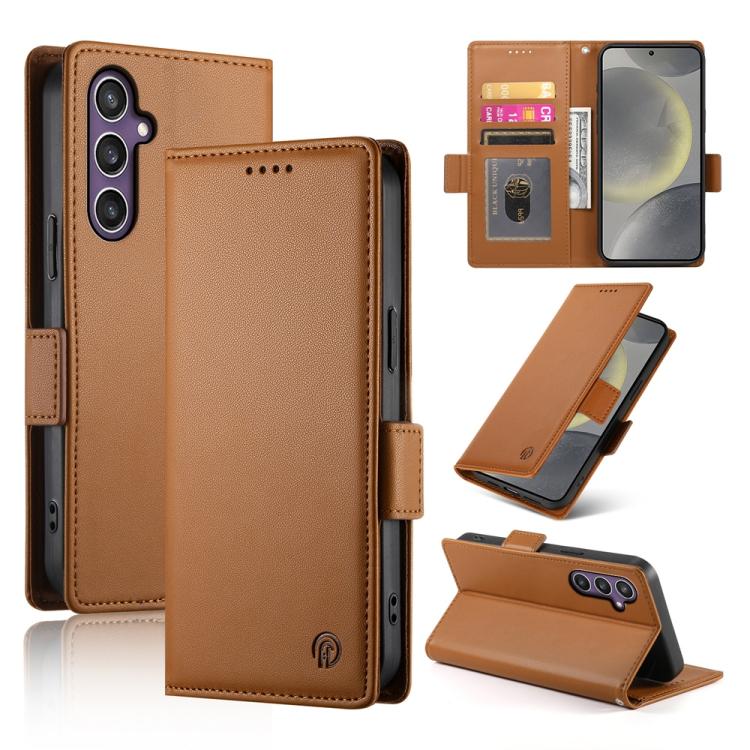 Custodia per telefono in pelle smerigliata magnetica con fibbia laterale, For Samsung Galaxy S25 Edge 5G, For Samsung Galaxy S25 5G, For Samsung Galaxy S25+ 5G