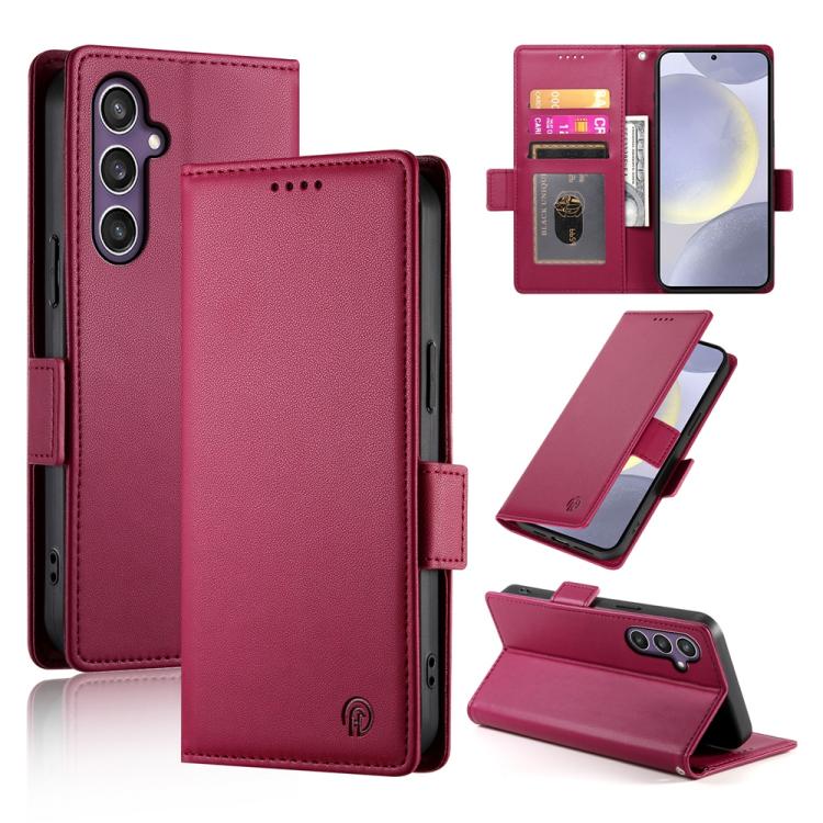 Custodia per telefono in pelle smerigliata magnetica con fibbia laterale, For Samsung Galaxy S25 Edge 5G, For Samsung Galaxy S25 5G, For Samsung Galaxy S25+ 5G