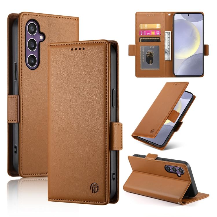 Custodia per telefono in pelle smerigliata magnetica con fibbia laterale, For Samsung Galaxy S25 Edge 5G, For Samsung Galaxy S25 5G, For Samsung Galaxy S25+ 5G