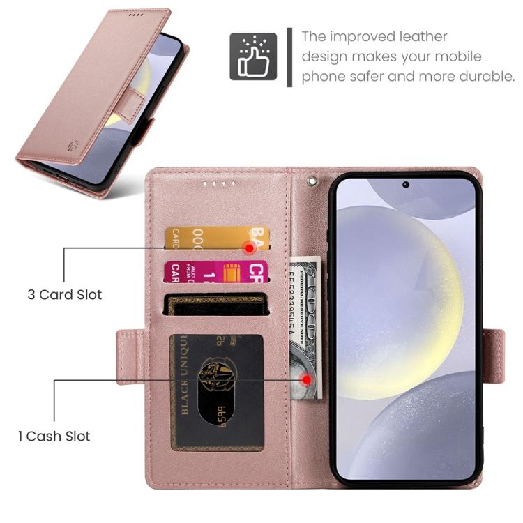 Custodia per telefono in pelle smerigliata magnetica con fibbia laterale, For Samsung Galaxy S25 Edge 5G, For Samsung Galaxy S25 5G, For Samsung Galaxy S25+ 5G