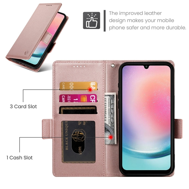 Custodia per telefono in pelle smerigliata magnetica con fibbia laterale, For Samsung Galaxy A24 4G Global, For Samsung Galaxy A14 4G / 5G, For Samsung Galaxy A34 5G