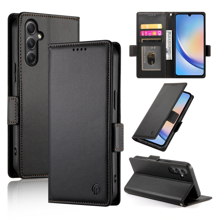 Custodia per telefono in pelle smerigliata magnetica con fibbia laterale, For Samsung Galaxy A24 4G Global, For Samsung Galaxy A14 4G / 5G, For Samsung Galaxy A34 5G