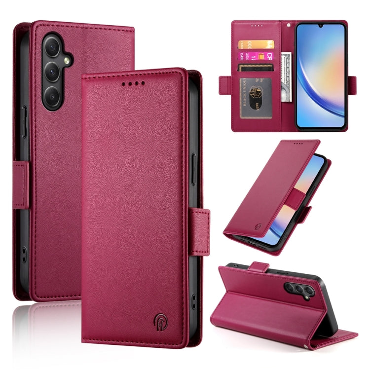 Custodia per telefono in pelle smerigliata magnetica con fibbia laterale, For Samsung Galaxy A24 4G Global, For Samsung Galaxy A14 4G / 5G, For Samsung Galaxy A34 5G
