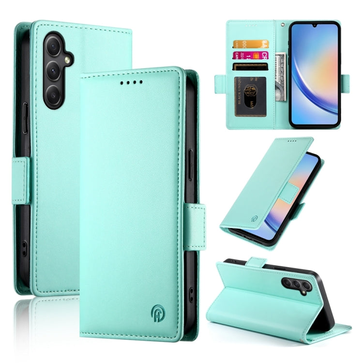 Custodia per telefono in pelle smerigliata magnetica con fibbia laterale, For Samsung Galaxy A24 4G Global, For Samsung Galaxy A14 4G / 5G, For Samsung Galaxy A34 5G