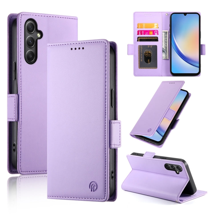 Custodia per telefono in pelle smerigliata magnetica con fibbia laterale, For Samsung Galaxy A24 4G Global, For Samsung Galaxy A14 4G / 5G, For Samsung Galaxy A34 5G