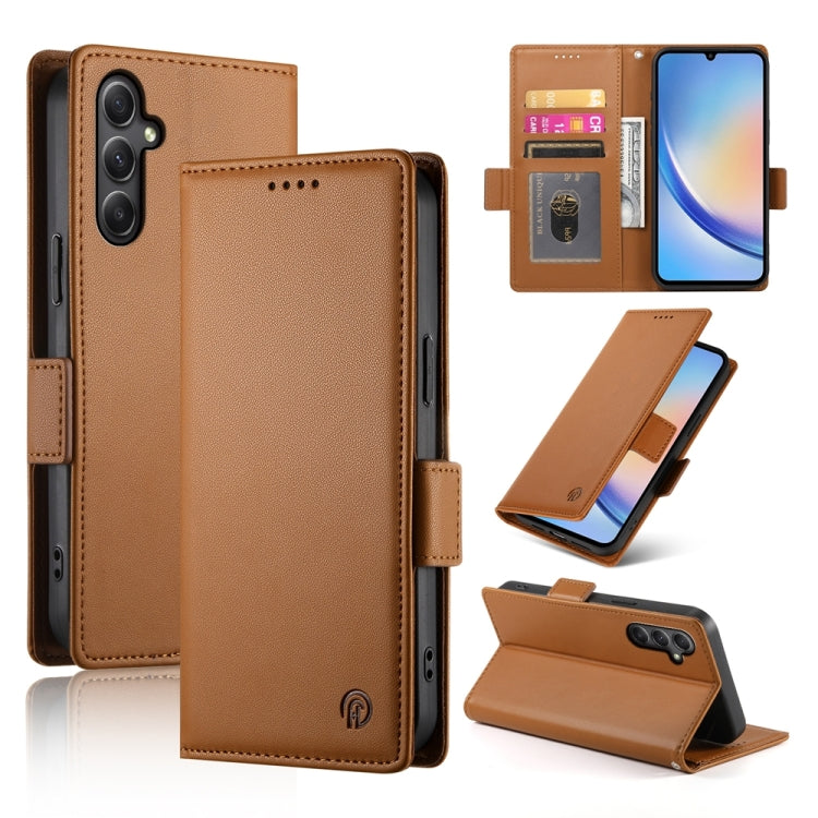 Custodia per telefono in pelle smerigliata magnetica con fibbia laterale, For Samsung Galaxy A24 4G Global, For Samsung Galaxy A14 4G / 5G, For Samsung Galaxy A34 5G