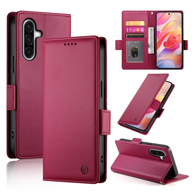 Custodia per telefono in pelle smerigliata magnetica con fibbia laterale, For Samsung Galaxy A26 5G / A16 / A17 4G, For Samsung Galaxy A06 4G / 5G / A07 4G, For Samsung Galaxy A36