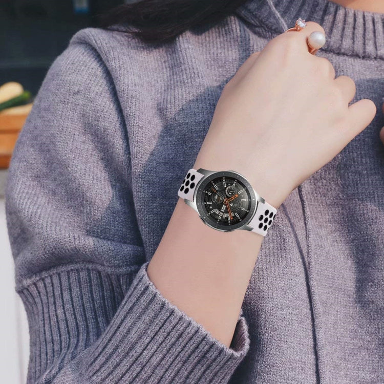 Per cinturino di ricambio in silicone bicolore da 22 mm per Samsung Gear S4 Active