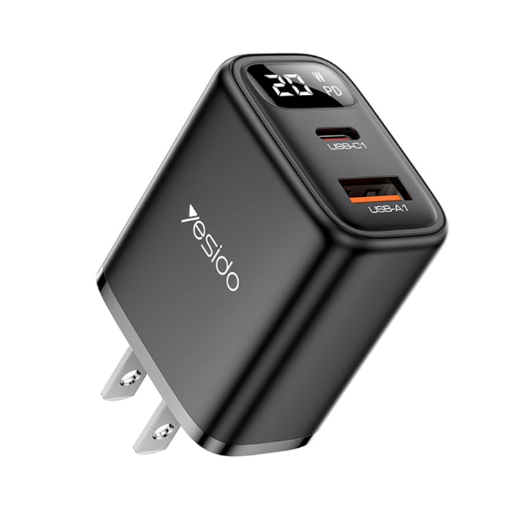 Caricabatterie Yesido YC12U 20W USB-C / Type-C + USB con display digitale, YC12U