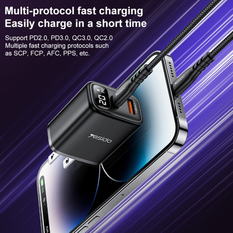 Caricabatterie Yesido YC12U 20W USB-C e USB con display