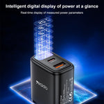 Caricabatterie Yesido YC68 20W USB-C + USB EU Plug